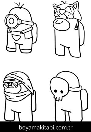 Among us boyama sayfası – boyama çalışması, yaratıcılığı geliştirir