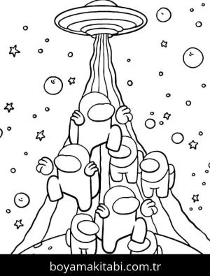 Among us boyama sayfası – çocuklar için, çizgi film temalı