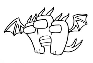 Among us boyama sayfası,  coloring page, Among Us Kral Ghidorah, 