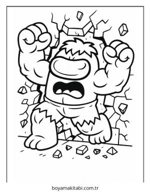 Among us boyama sayfası – çizgi film temalı, basit çizim