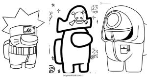 Among us boyama sayfası – kolay boyama, eğitici aktivite