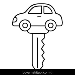 Anahtar boyama sayfası – sevimli karakter, sanatsal çalışma