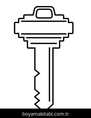 Anahtar boyama sayfası – renkli çizimler, okul öncesi