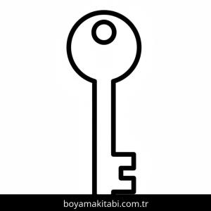 Anahtar boyama sayfası – kolay boyama, eğitici aktivite