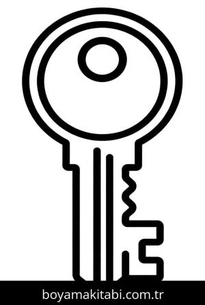 Anahtar boyama sayfası – keyifli zaman, renkli çizimler