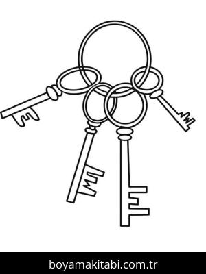 Anahtar boyama sayfası – sanatsal çalışma, çocuklar için