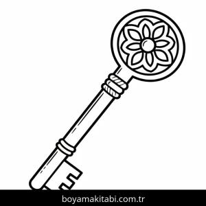 Anahtar boyama sayfası – boyama etkinliği, çocuk aktivitesi