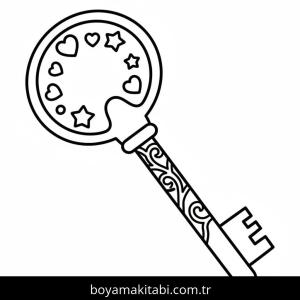 Anahtar boyama sayfası – renkli çizimler, okul öncesi