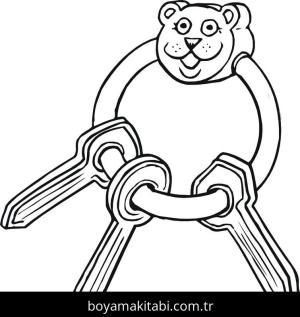 Anahtar boyama sayfası – PDF indir, sevimli karakter