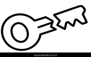 Anahtar boyama sayfası – kolay boyama, eğitici aktivite