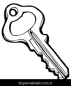 Anahtar boyama sayfası – çocuk aktivitesi, PDF indir