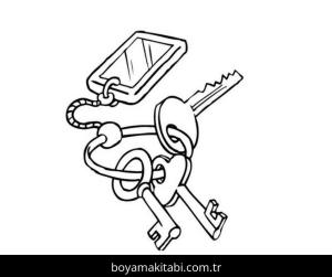 Anahtar boyama sayfası – okul öncesi, evde etkinlik