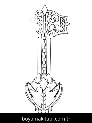 Anahtar boyama sayfası – çocuklar için, çizgi film temalı