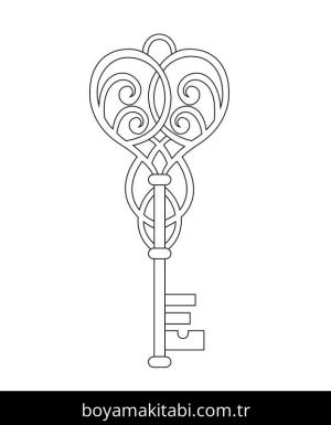 Anahtar boyama sayfası – eğlenceli etkinlik, el becerilerini geliştirir