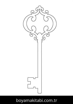 Anahtar boyama sayfası – evde etkinlik, ücretsiz yazdır