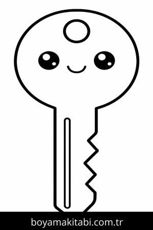 Anahtar boyama sayfası – yaratıcılık, eğlenceli etkinlik