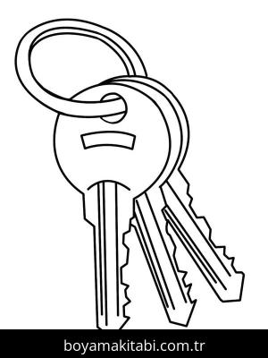 Anahtar boyama sayfası – el becerilerini geliştirir, boyama çalışması