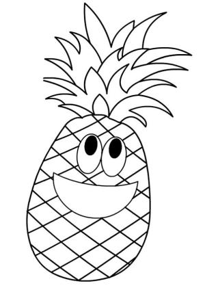 Ananas boyama sayfası,  coloring page, Ananas Mutlu, 