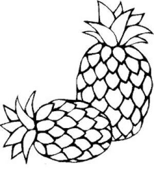 Ananas boyama sayfası,  coloring page, Iki Ananas, 