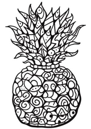 Ananas boyama sayfası,  coloring page, Zentangle Ananas, 