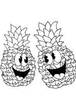 Ananas boyama sayfası,  coloring page, İki Ananas Komik, 