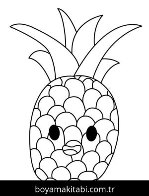 Ananas boyama sayfası – yaratıcılığı geliştirir, keyifli zaman