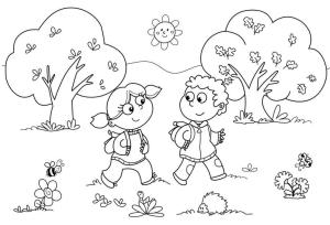 Anasınıfı boyama sayfası,  coloring page, Anaokulu çocukları, 