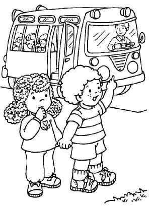 Anasınıfı boyama sayfası,  coloring page, Anaokuluna Otobüsle Git, 