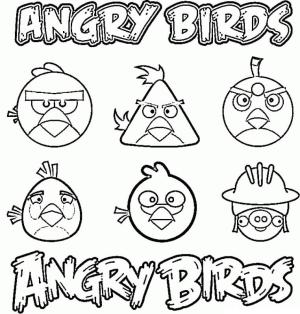 Angry Birds boyama sayfası,  coloring page, Temel Angry Birds, 