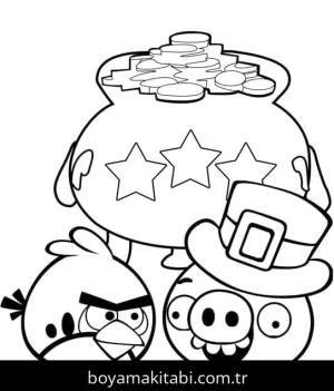 Angry Birds boyama sayfası – keyifli zaman, renkli çizimler