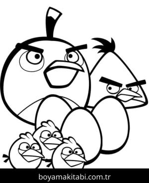 Angry Birds boyama sayfası – çocuk aktivitesi, PDF indir