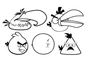 Angry Birds boyama sayfası,  coloring page, Angry Birds’ün Beş Kuşu, 