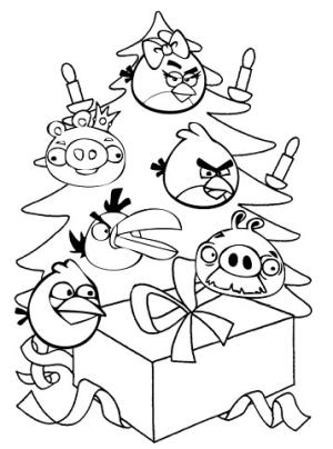 Angry Birds boyama sayfası,  coloring page, Angry Birds Noel’de, 