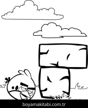 Angry Birds boyama sayfası – basit çizim, kolay boyama