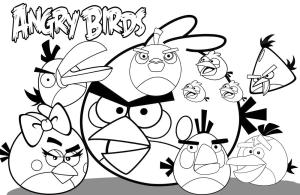 Angry Birds boyama sayfası,  coloring page, Angry Birds’ün Bütün Karakterleri, 