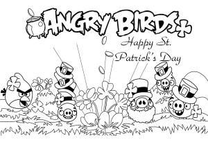 Angry Birds boyama sayfası,  coloring page, Mutlu Aziz Patrick Günü Angry Birds, 