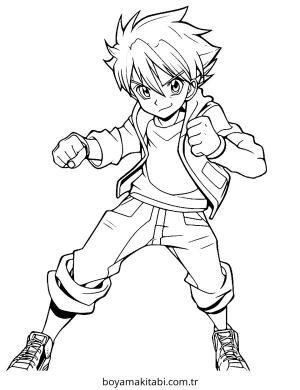 Anime Boy boyama sayfası – yaratıcılık, eğlenceli etkinlik