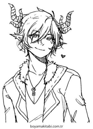 Anime Boy boyama sayfası – evde etkinlik, ücretsiz yazdır