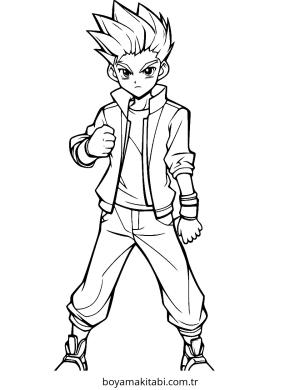 Anime Boy boyama sayfası – ücretsiz yazdır, boyama etkinliği