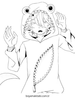 Anime Boy boyama sayfası – çocuk aktivitesi, PDF indir