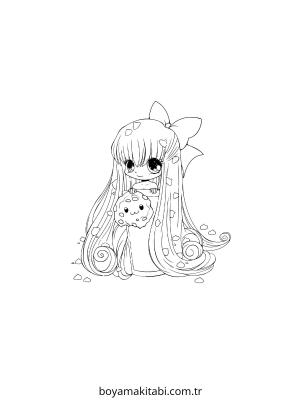 Anime Girl boyama sayfası – yaratıcılığı geliştirir, keyifli zaman