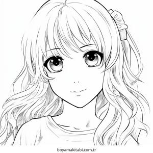 Anime Girl boyama sayfası – evde etkinlik, ücretsiz yazdır