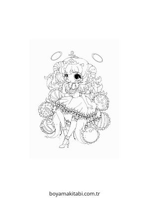 Anime Girl boyama sayfası – çocuk aktivitesi, PDF indir