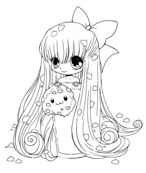 Anime Kızı boyama sayfası,  coloring page, Kawaii Anime Kız Resmi, 