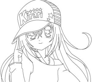 Anime Kızı boyama sayfası,  coloring page, Güzel Bir Anime Kızı Ücretsiz, 