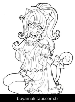 Anime Kızı boyama sayfası 49585, Anime Girl coloring page, 