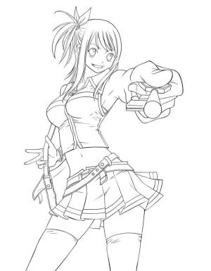 Anime Kızı boyama sayfası,  coloring page, Lucy Heartfilia’yı yazdır, 