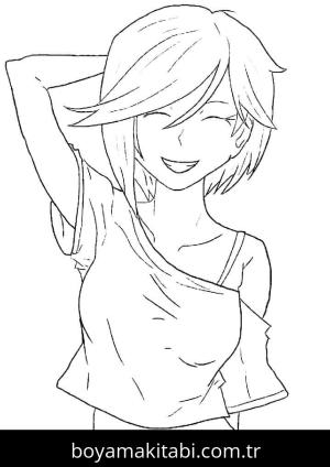 Anime Kızı boyama sayfası 49582, Anime Girl coloring page, 