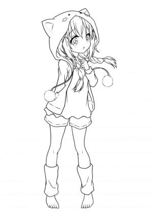 Anime Kızı boyama sayfası,  coloring page, Sevimli Loli, 