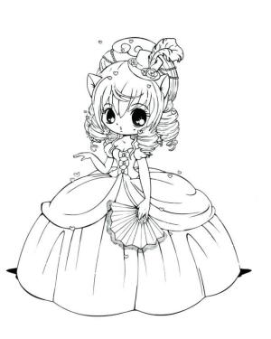 Anime Kızı boyama sayfası,  coloring page, Anime Prenses, 